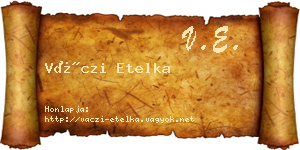 Váczi Etelka névjegykártya